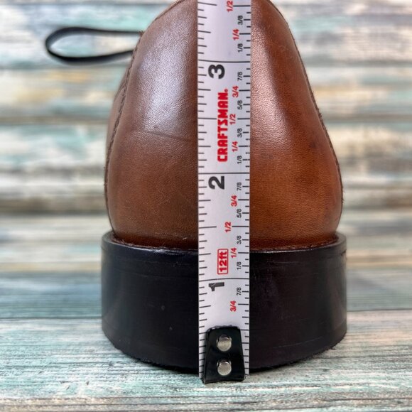 Johnston & Murphy Oxford Novick Dress Shoe 9.5 Brown Calfskin Leather Cap Toe - Picture 9 of 10